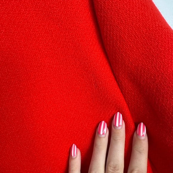 J CREW LODGE COAT IN ITALIAN STADIUM CLOTH WOOL Orange Red Size 14 - Picture 5 of 13